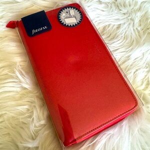 Red Filofax Saffiano Personal Compact Zip Organizer